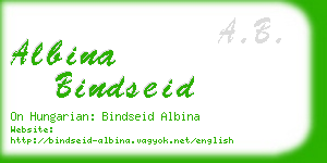 albina bindseid business card
